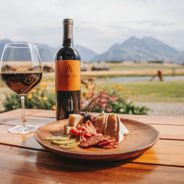 photo of wine and food at Sage Lodge